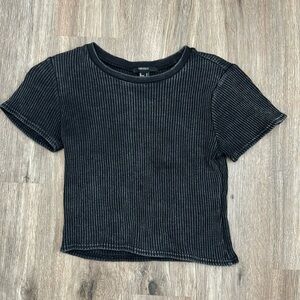 forever 21 black textured top
